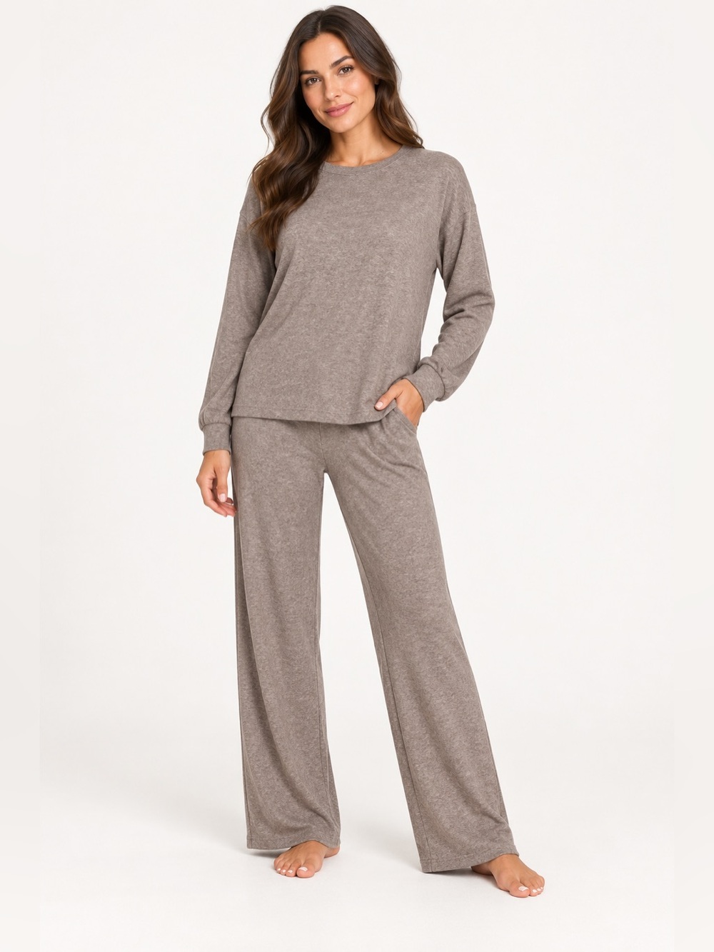 Zenana Chocolate Two Piece Lounge Set. Hacci. Very soft